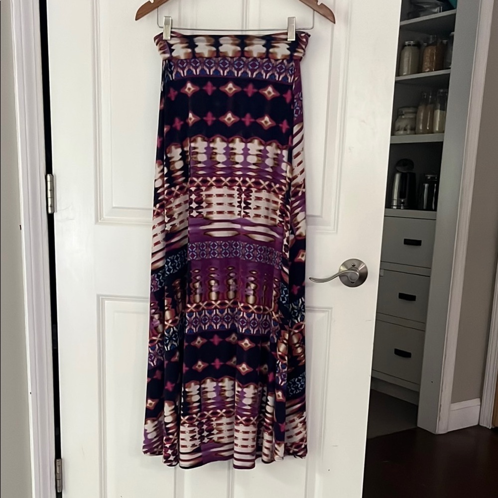 Renee C. Maxi Skirt size small purple and blue